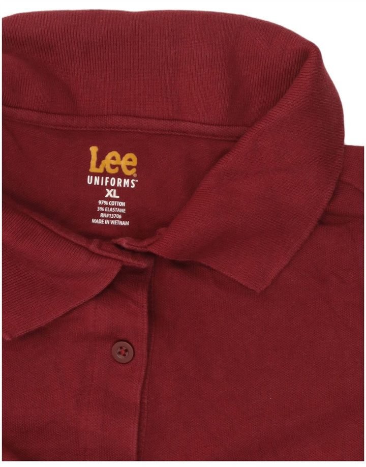 Lee Damen Poloshirt UK 18 XL Burgunderrot Baumwolle