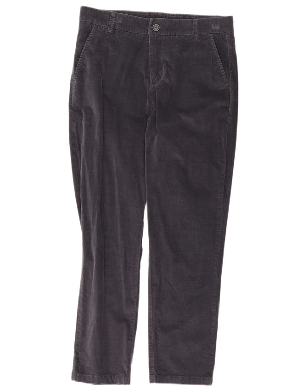 Benetton Gerade Cordhose für Damen, UK 10, Größe S, W30, L25, Grau, Baumwolle