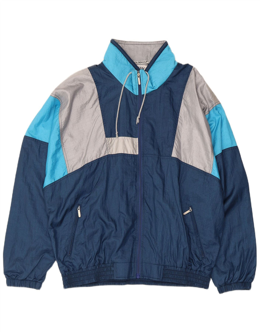 Golden Cup Herren-Trainingsanzug, Top-Jacke, EU 48, Mittel, Marineblau, Retro