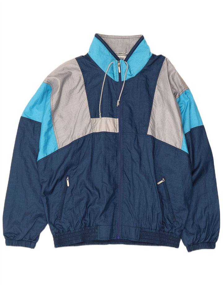Golden Cup Herren-Trainingsanzug, Top-Jacke, EU 48, Mittel, Marineblau, Retro