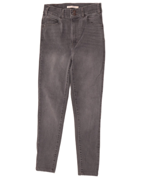 Levi's Damen Mile High Super Skinny Jeans W27 L28 Graue Baumwolle