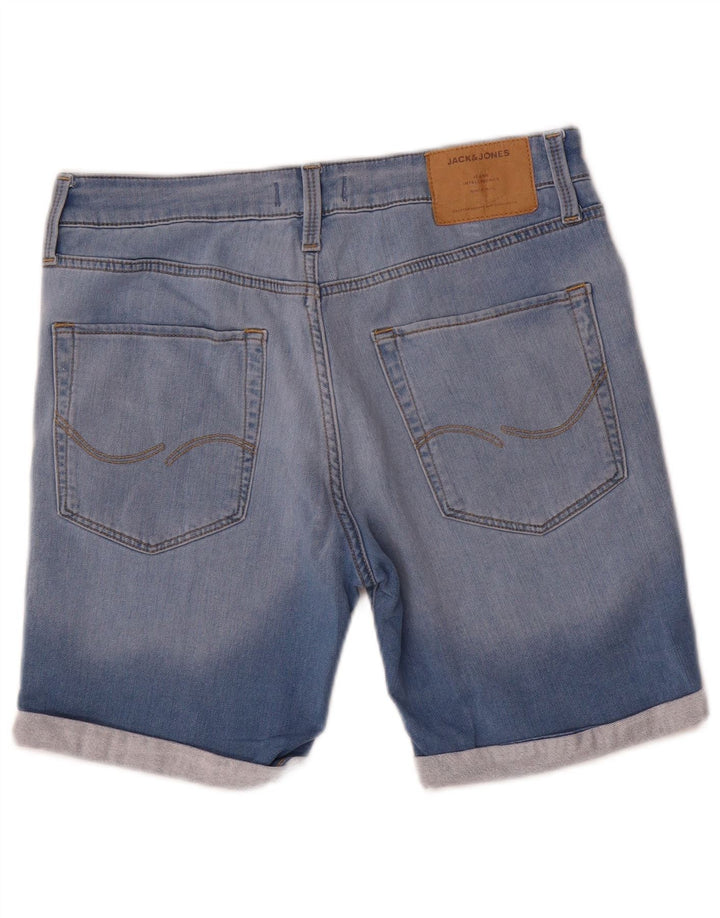 Jack & Jones Herren-Jeansshorts im Distressed-Look, Größe M, W32, Blau, Baumwolle