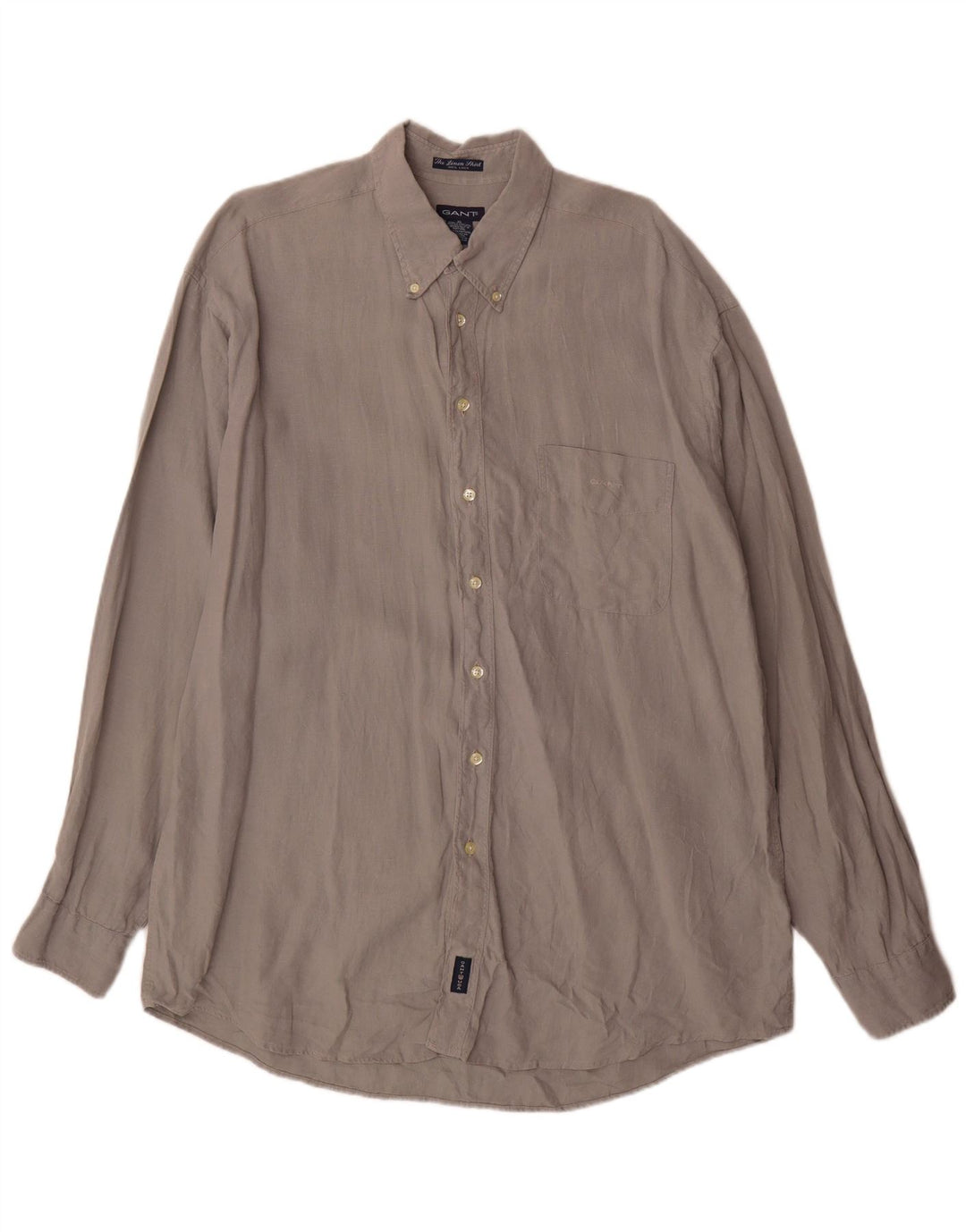 Gant Herrenhemd XL Graues Leinen