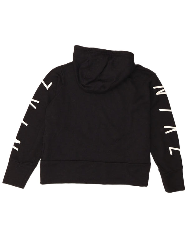 Nike Damen Dri Fit Graphic Hoodie Pullover UK 18 XL Schwarz Polyester