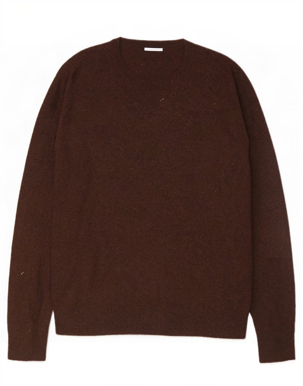 Zara Herren-Pullover mit Rundhalsausschnitt, XL, braune Viskose