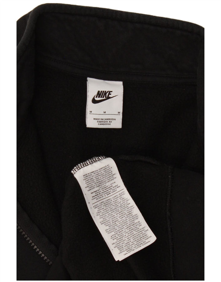 Nike Herren-Sweatshirt mit Reißverschluss am Hals, mittlere schwarze Baumwolle