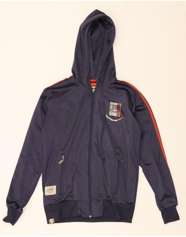 Leone Herren-Trainingsanzug mit grafischer Kapuze, klein, marineblau, Polyester