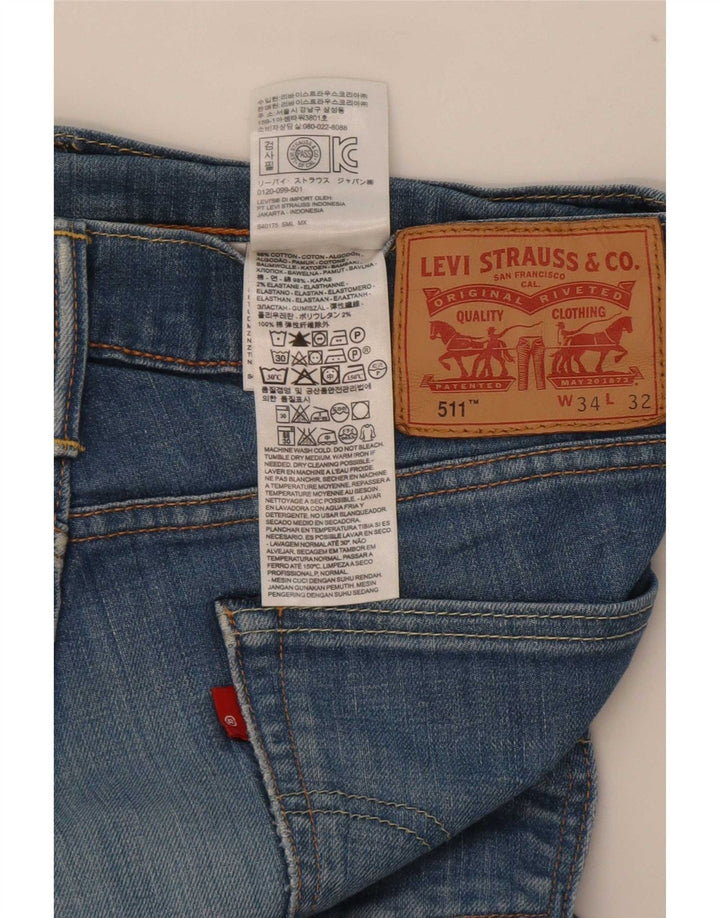 Levi's Herren 511 Slim Jeans W34 L32 Blaue Baumwolle