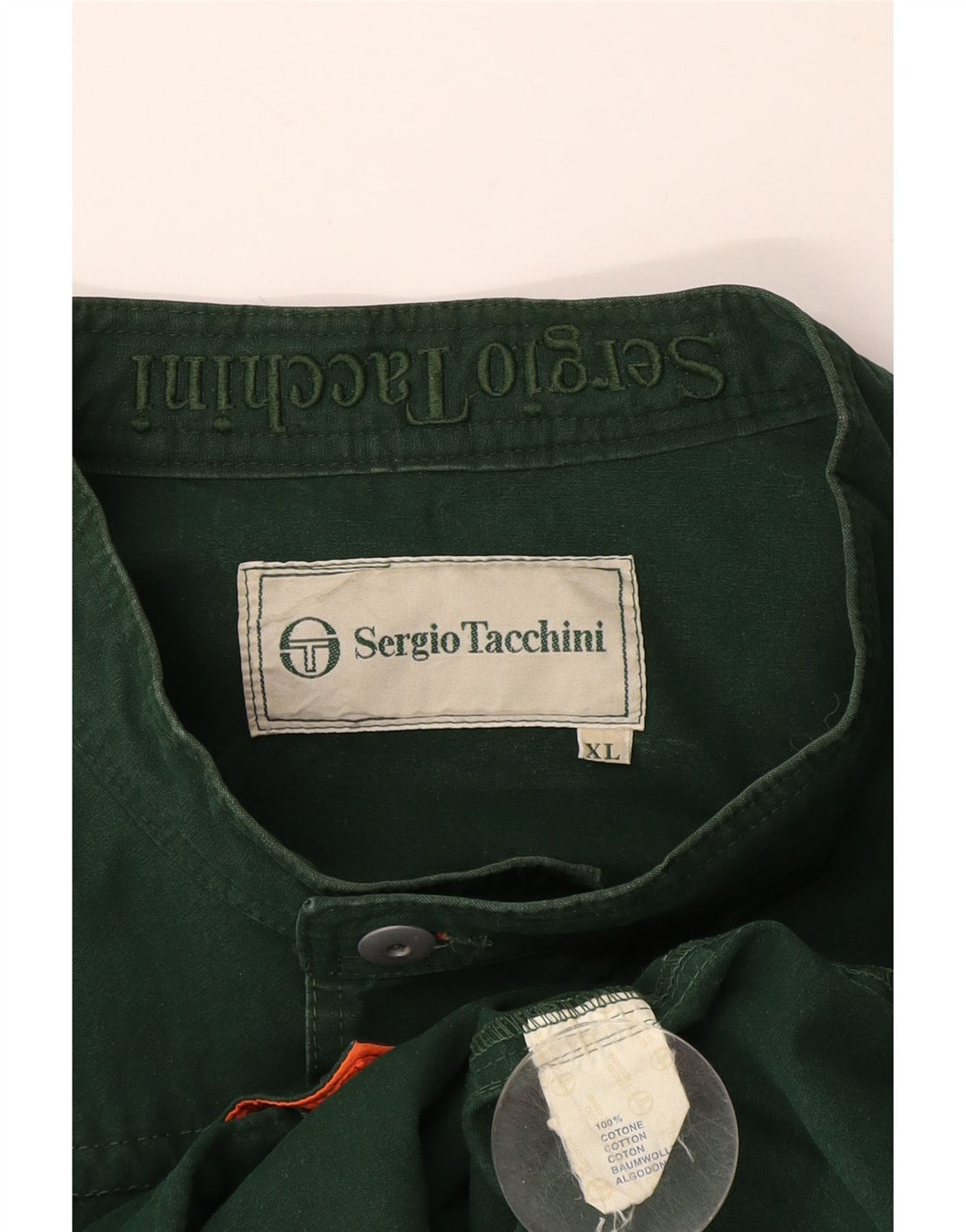 SERGIO TACCHINI Herren Utility Jacke UK 42 XL Grüne Baumwolle
