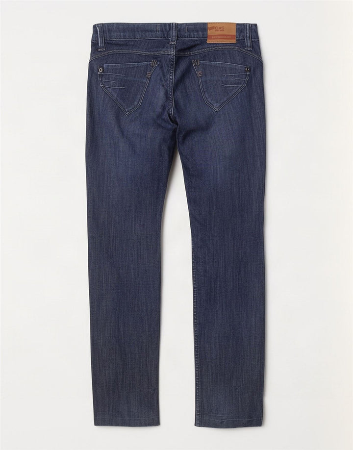 Gas Damen Slim Jeans W27 L33 Marineblaue Baumwolle