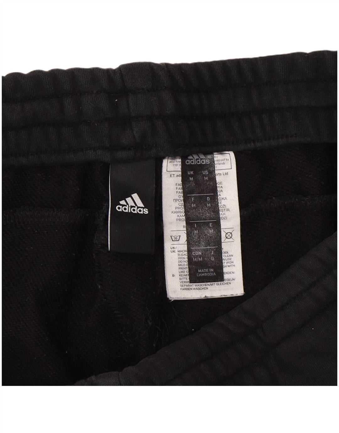 ADIDAS Mens Graphic Tracksuit Trousers Joggers Medium  Black Cotton