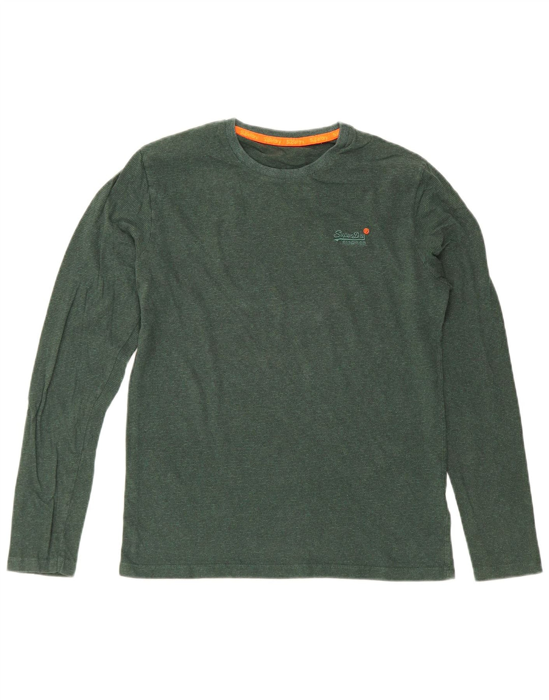 Superdry Herren-Oberteil, langärmelig, klein, grüne Baumwolle