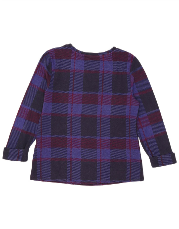 Marks & Spencer Damen-Top mit 3/4-Ärmeln, Größe S, Marineblau, kariert