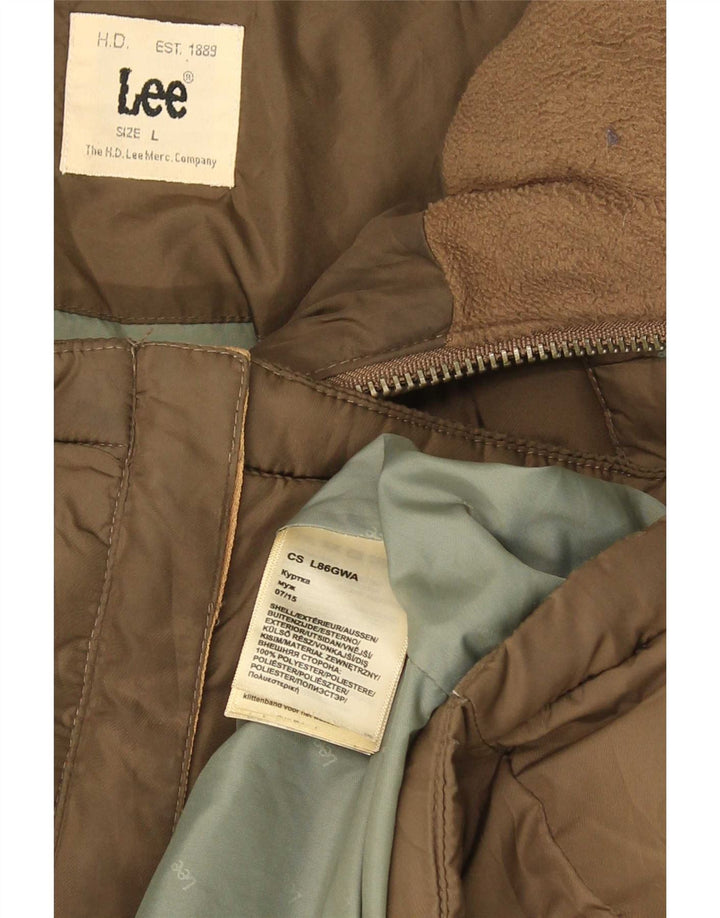 Lee Herren-Jacke mit Kapuze, gepolstert, UK 40, Größe L, braun, Polyester