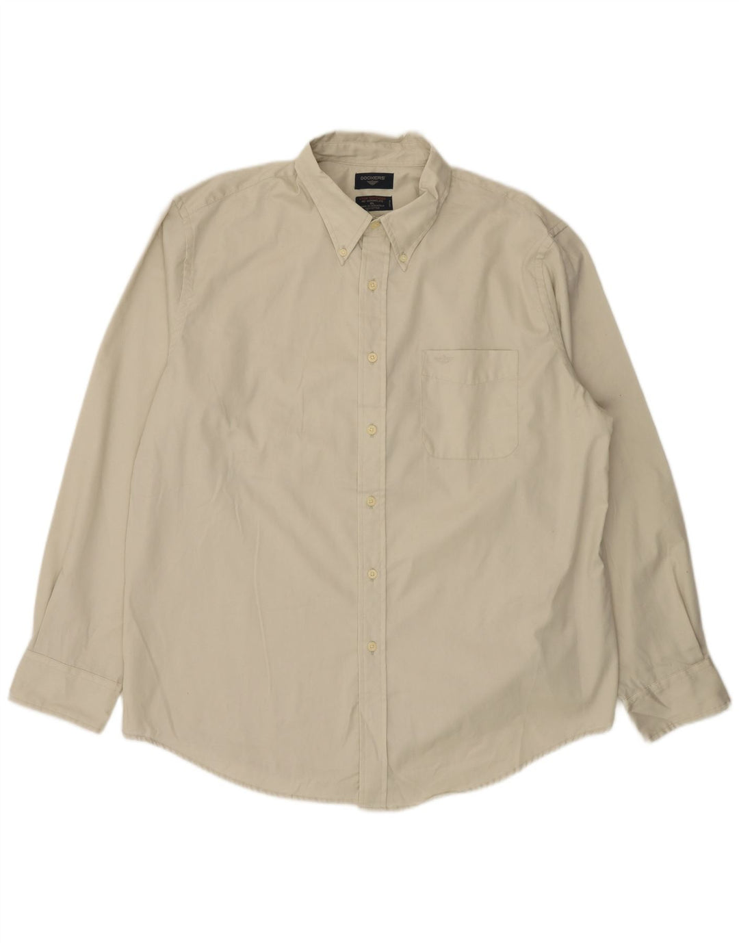 DOCKERS Herrenhemd XL Beige Baumwolle
