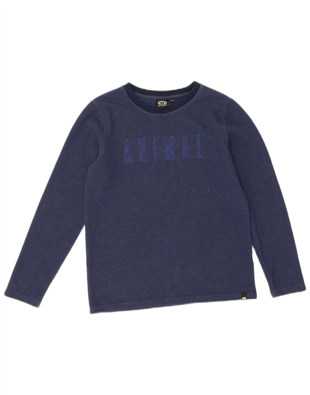 Animal-Grafik-Oberteil für Jungen, langärmlig, 11–12 Jahre, marineblaues Polyester