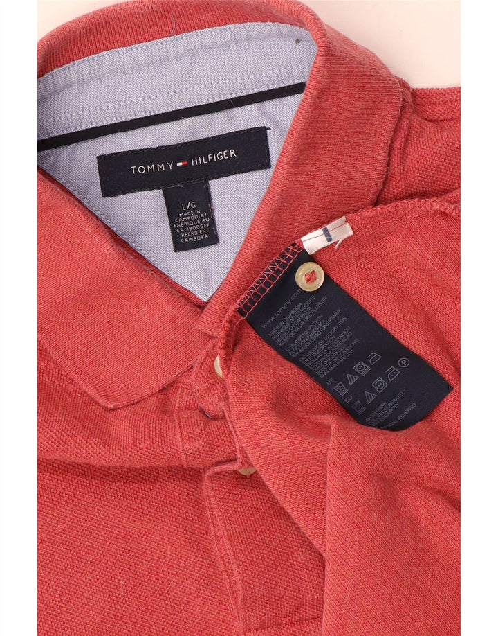 Tommy Hilfiger Herren-Poloshirt, große rote Baumwolle