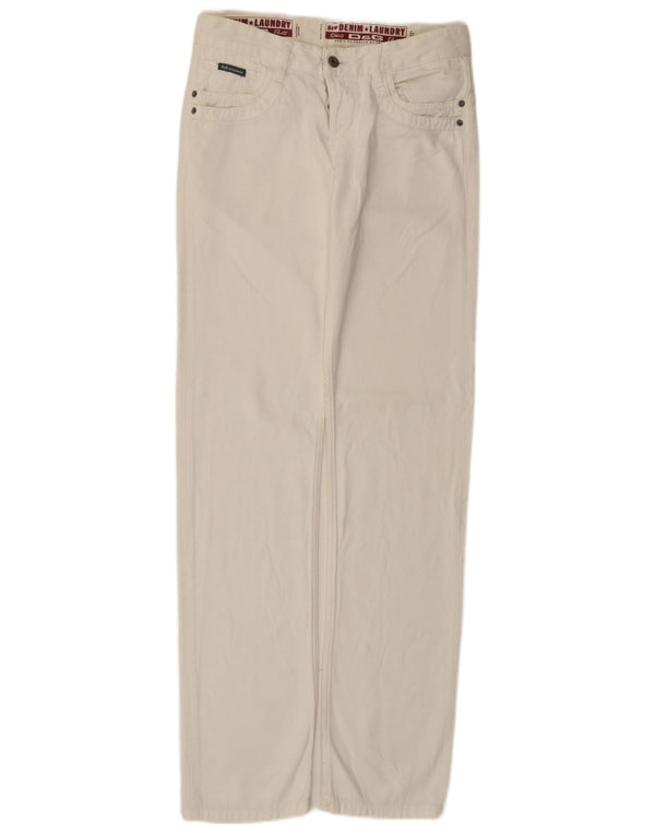 Dolce & Gabbana Damen Tight Fit Low Waist Straight Jeans W31 L35 Weiß