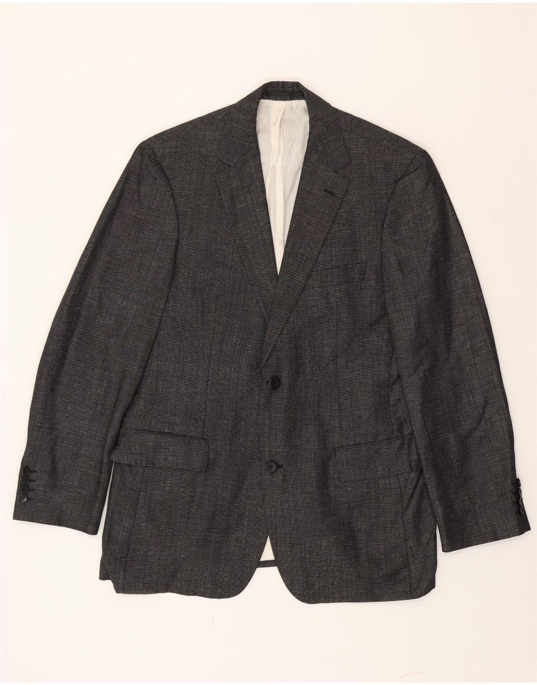 Hugo Boss Herren-Blazer mit 2 Knöpfen, EU 50, große graue Schurwolle