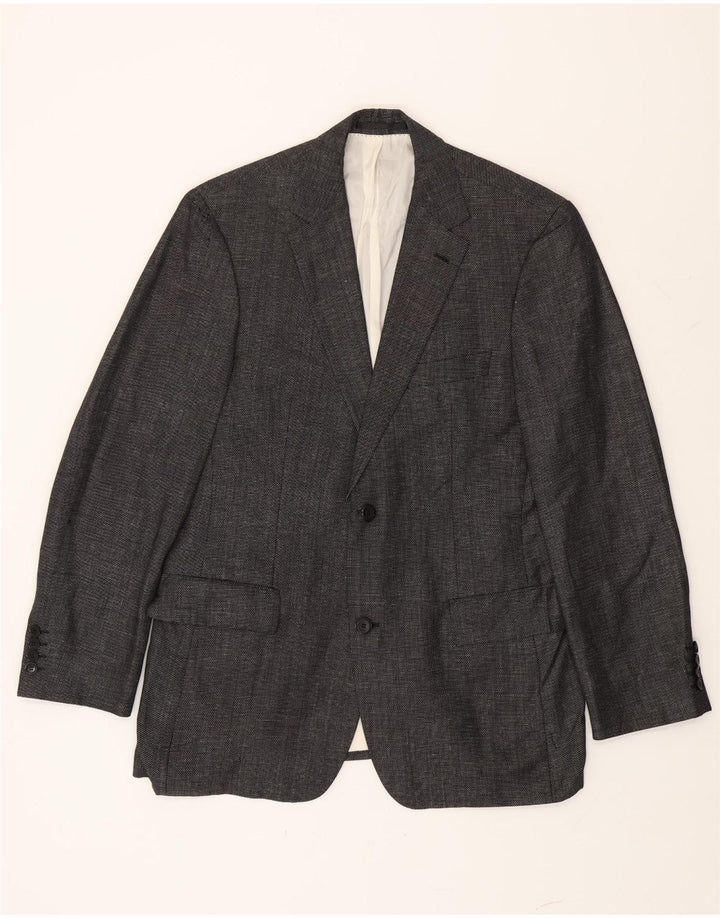 Hugo Boss Herren-Blazer mit 2 Knöpfen, EU 50, große graue Schurwolle
