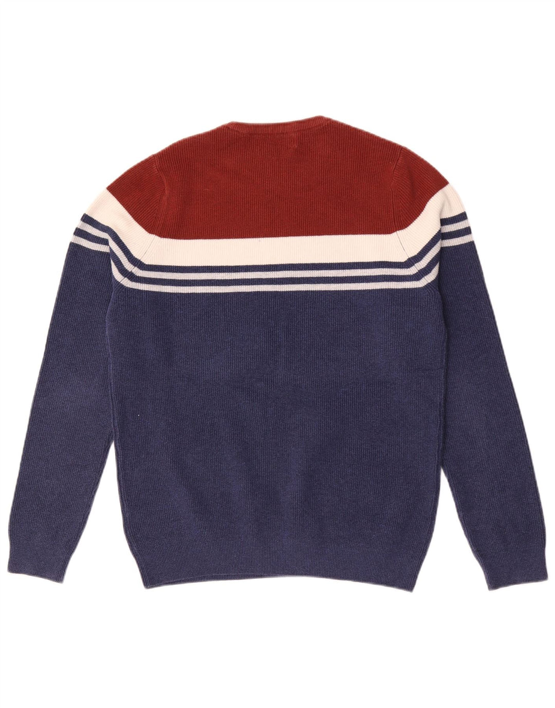 Marks & Spencer Herren-Pullover mit Rundhalsausschnitt, mittlerer Marineblau-Farbblock