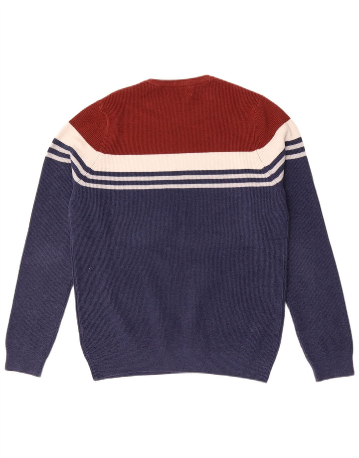 Marks & Spencer Herren-Pullover mit Rundhalsausschnitt, mittlerer Marineblau-Farbblock