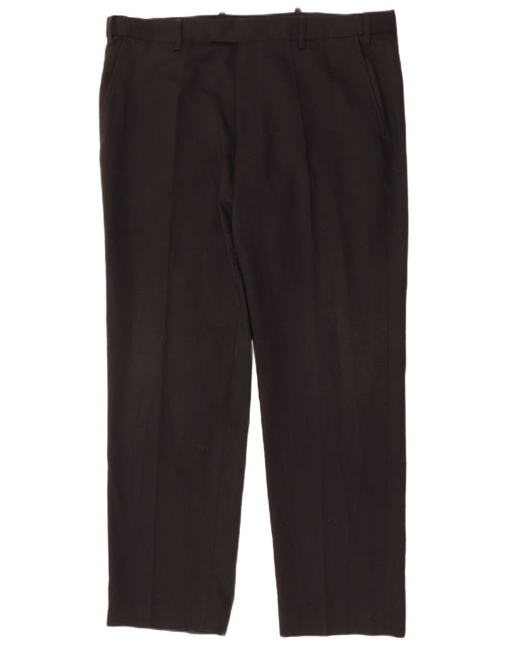 Marks & Spencer Herren-Anzughose in normaler Passform, W38, L31, schwarze Wolle