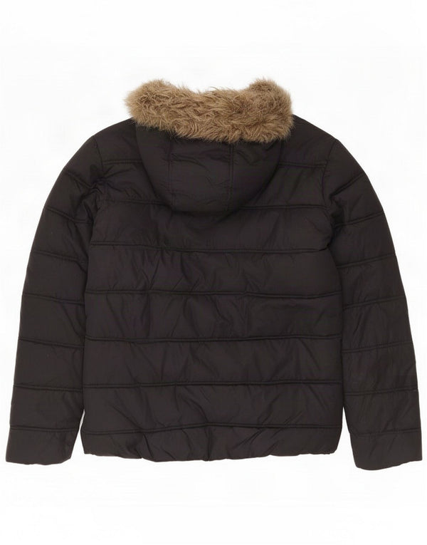 Jack & Jones Wattierte Herrenjacke mit Kapuze, UK 38, Mittelschwarzes Nylon