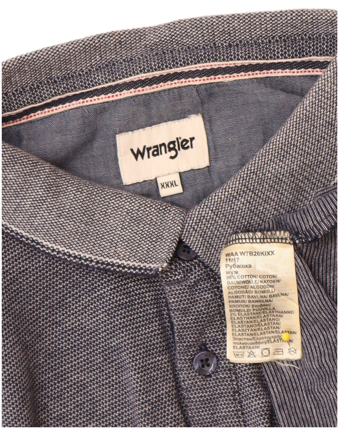Wrangler Herren Poloshirt 3XL Marineblau Baumwolle