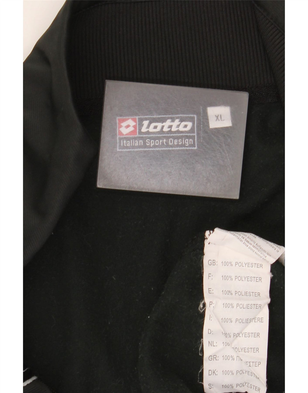 Lotto Herren-Trainingsanzug-Top-Jacke XL, schwarzes Polyester