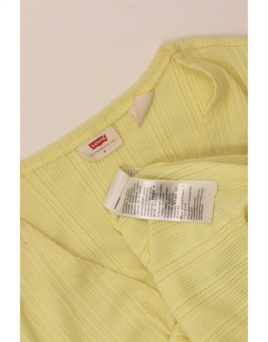Levi's Damen Crop Wrap Cardigan Top UK 8 Small Gelb Baumwolle