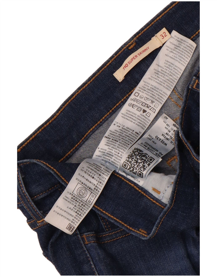 Levi's Damen 710 Super Skinny Jeans W32 L30 Blaue Baumwolle
