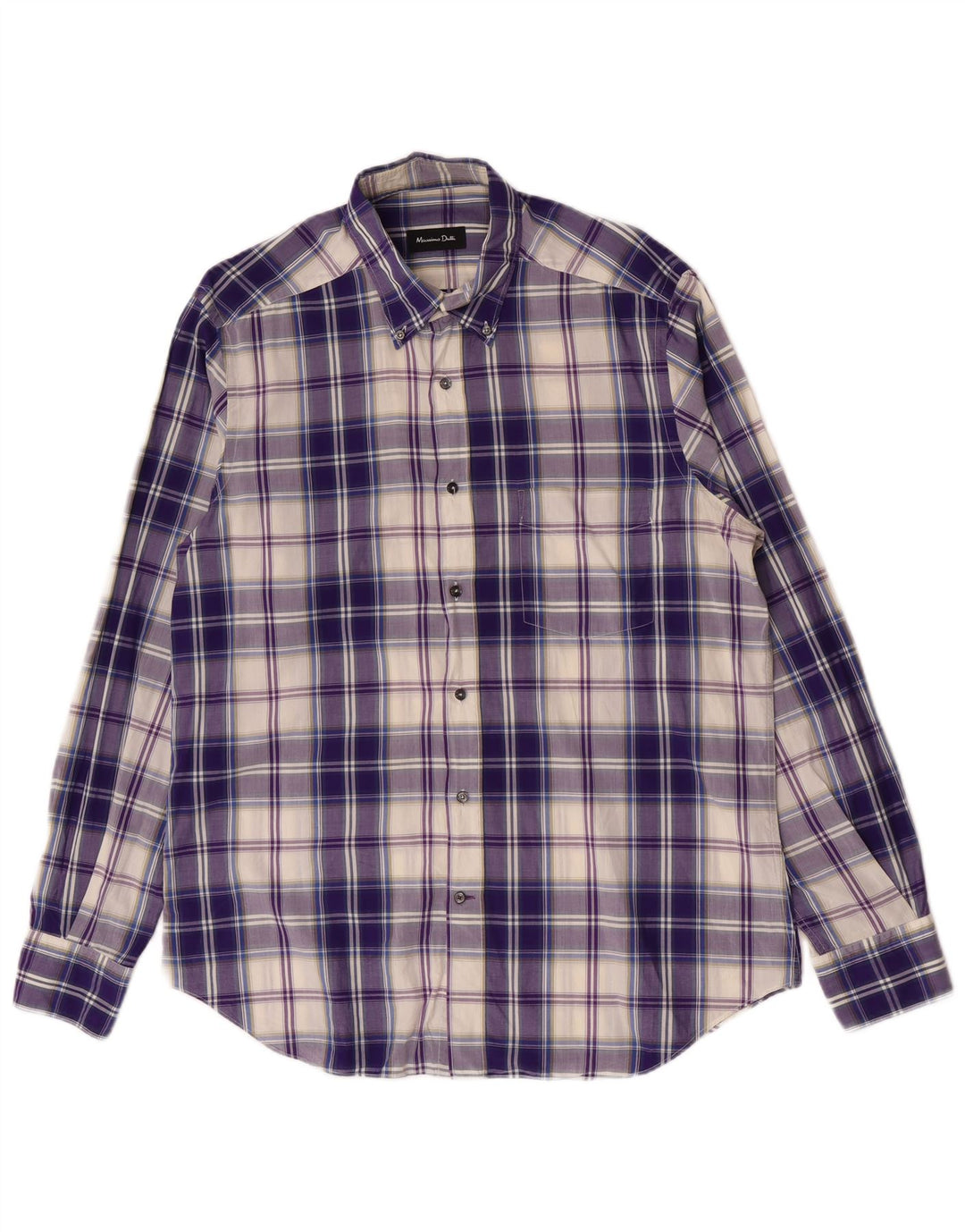 Massimo Dutti Herrenhemd, groß, lila kariert