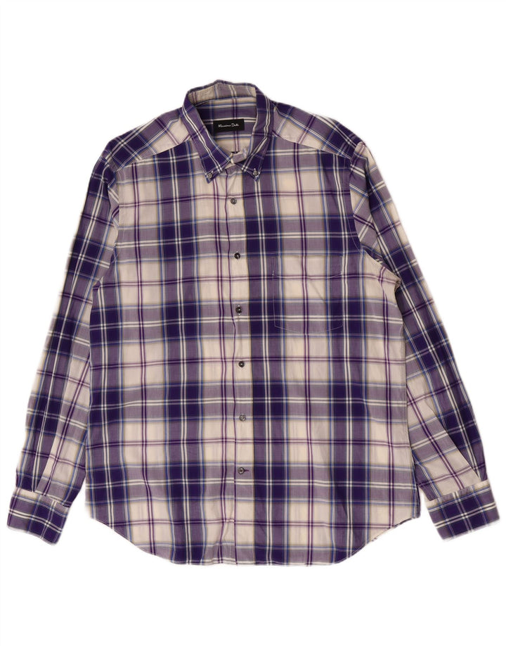 Massimo Dutti Herrenhemd, groß, lila kariert