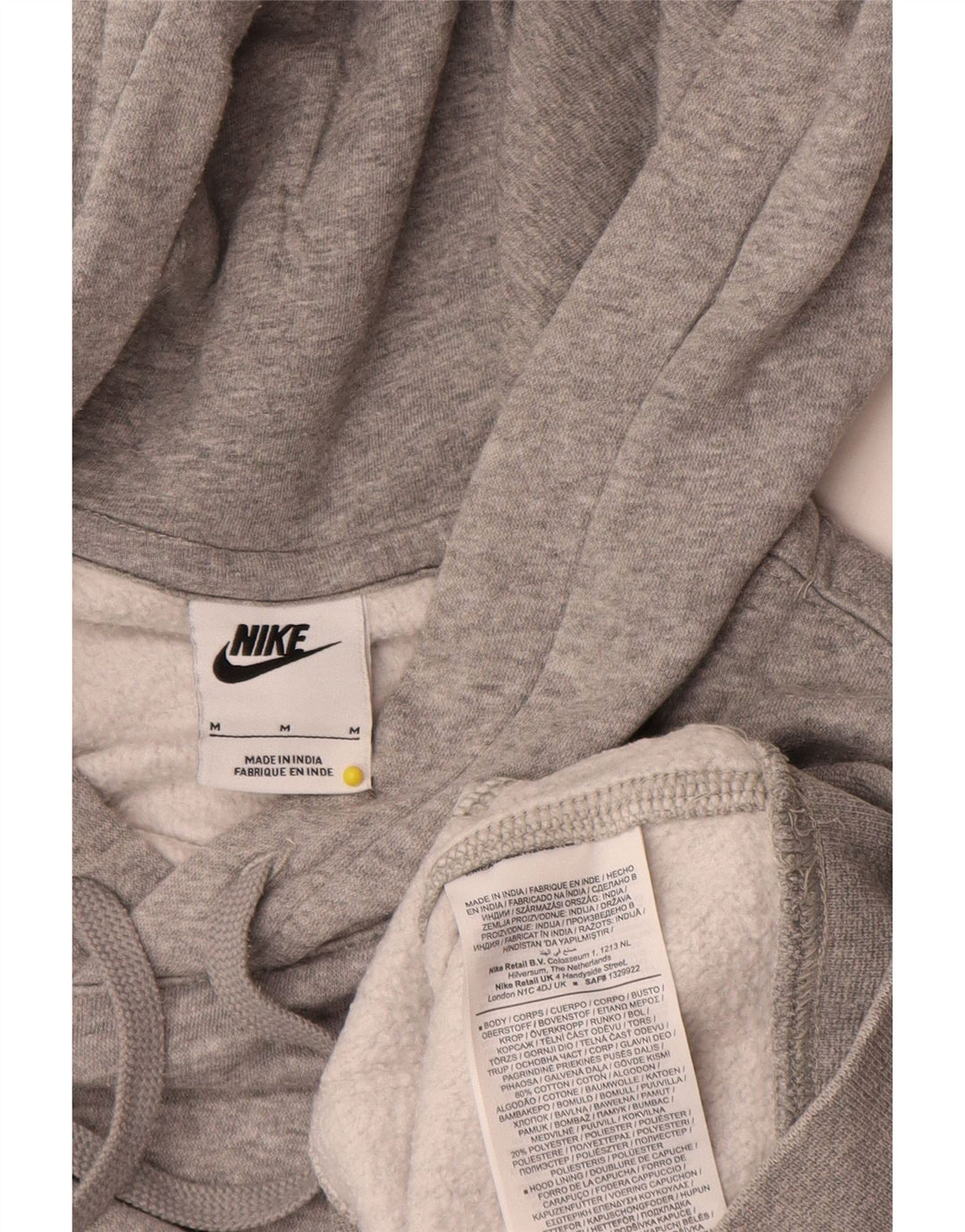 Nike Herren-Kapuzenpullover aus mittelgrau gefleckter Baumwolle