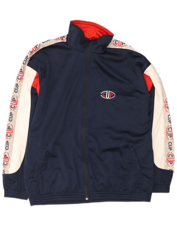 Campagnolo Herren-Trainingsanzug-Top-Jacke, UK 44, XL, Marineblau, Farbblock-Sport