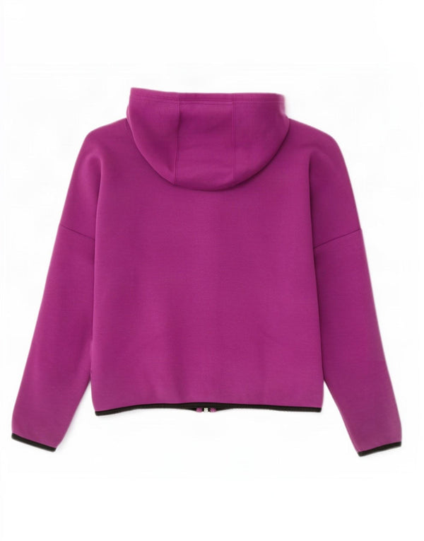 Puma Damen-Pullover mit Kapuze, übergroß, mit Reißverschluss, UK 10, Größe S, Lila, Baumwolle