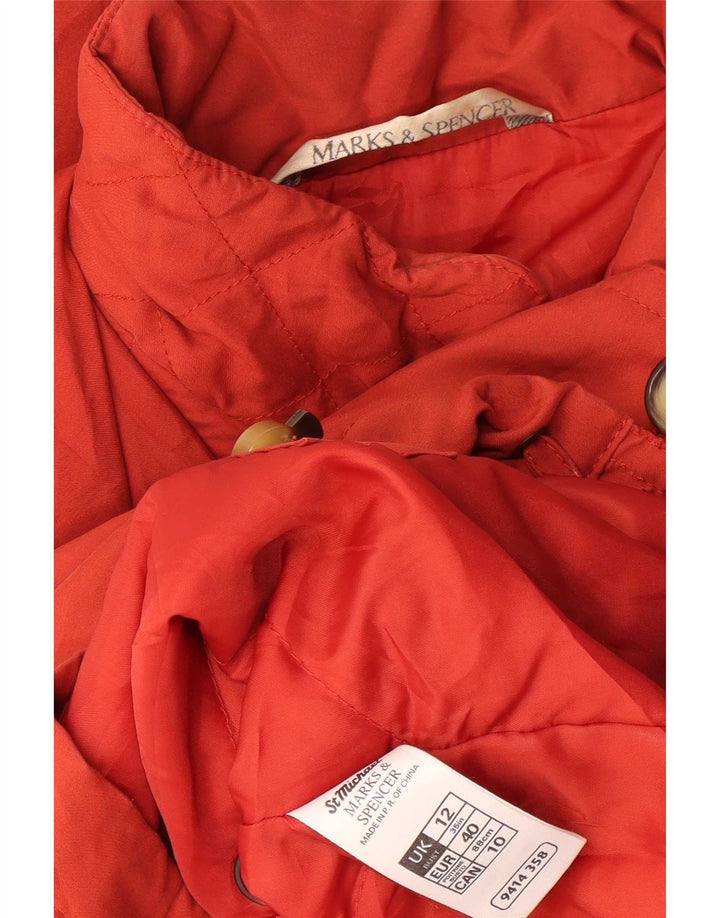 Marks & Spencer Damen-Windbreaker-Mantel mit Kapuze, UK 12, Mittelorange