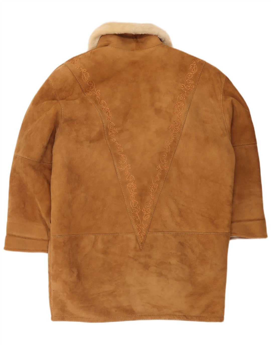 Vintage Damen Übergroßer Lammfellmantel IT 44 Mittelbraunes Lammfell