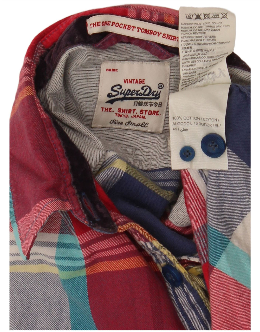Superdry Damen-Flanellhemd, UK 10, Größe S, mehrfarbig, kariert, Baumwolle