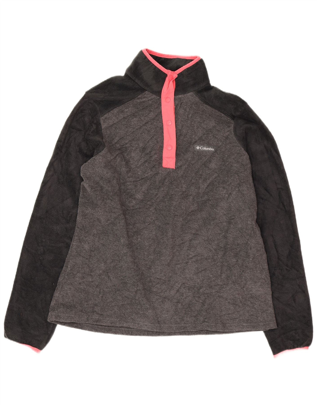 Columbia Damen-Fleecepullover mit Knopfkragen, UK 14, Mittelgrau, Farbblock