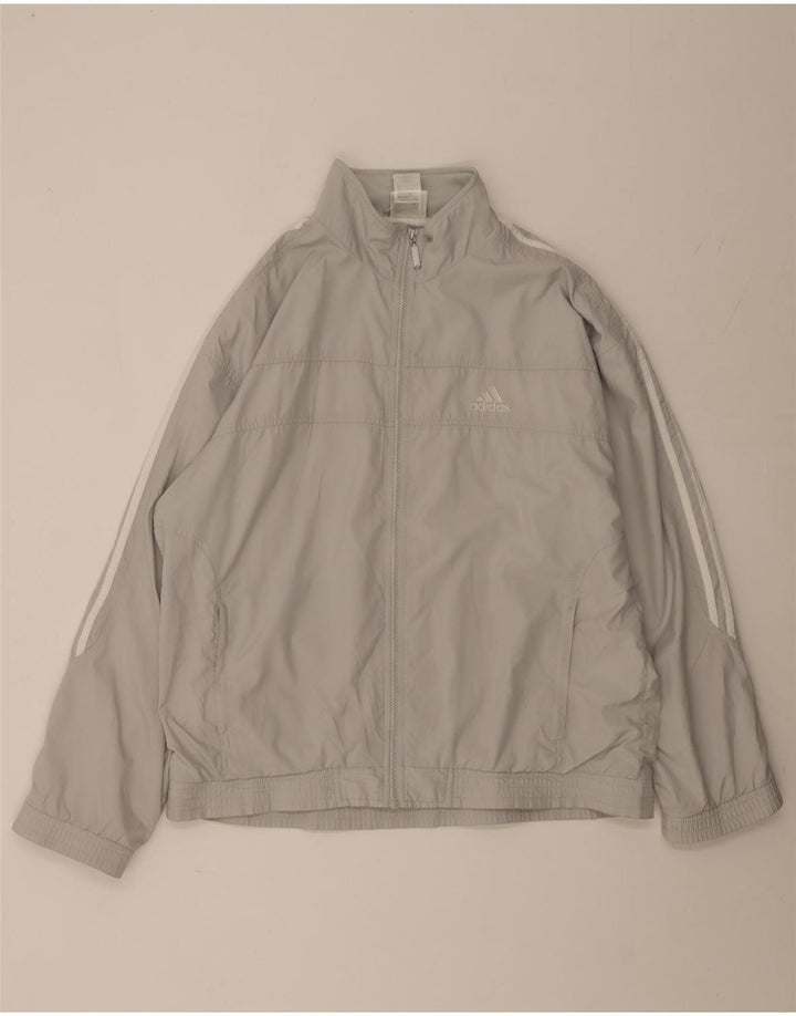 Adidas Herren Trainingsanzug Top Jacke UK 42/44 Large Grau Polyester