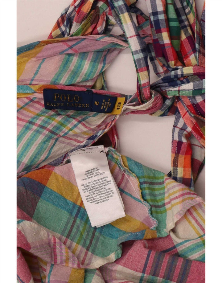 Polo Ralph Lauren Damen Neckholder-Kleid US 10 Großes mehrfarbiges Patchwork