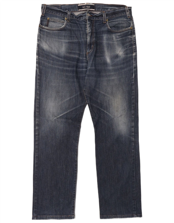 ARMANI Herren Straight Jeans W36 L30 Blau