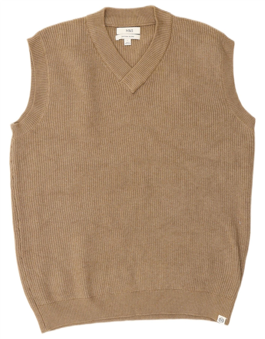 Marks & Spencer Herren Weste Tank Top Large Beige Polyester
