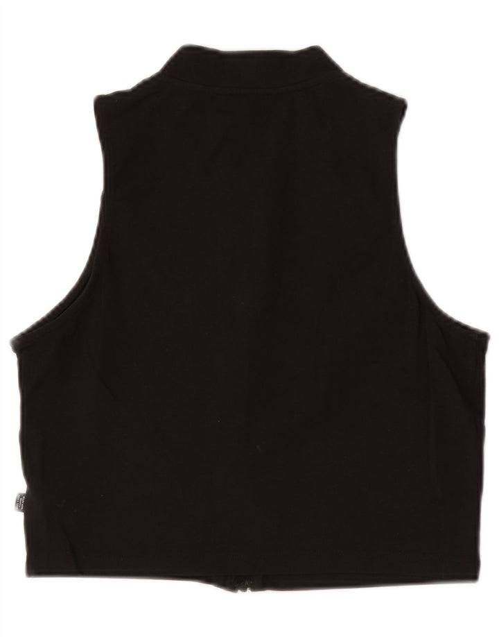 Puma Damen Ärmelloses Crop Top UK 14 Große schwarze Baumwolle