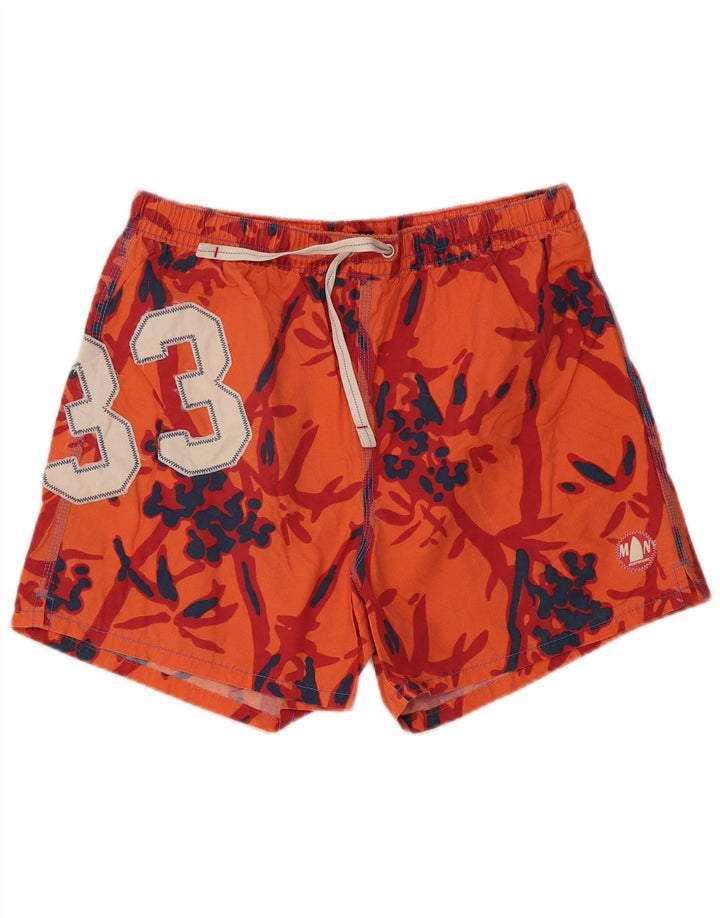 Murphy & Nye Herren-Badeshorts mit Grafik, Größe L, Orange, Baumwolle