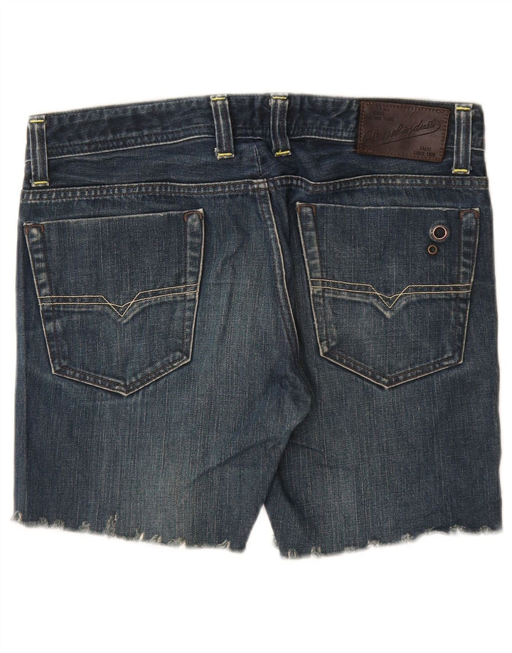 DIESEL Damen Viker Back Distressed Denim Shorts W30 Mittelblaue Baumwolle