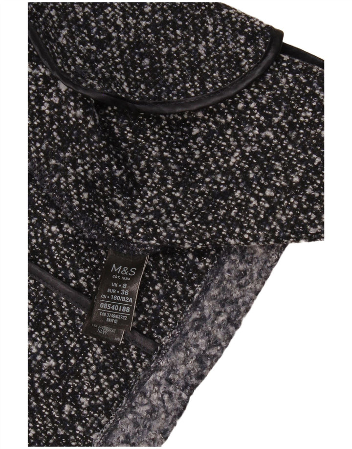 Marks & Spencer Offener Damenmantel UK 8 Small Marineblau meliertes Polyester