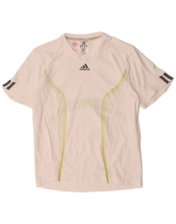 Adidas Climacool T-Shirt für Jungen, 13–14 Jahre, weißes Colourblock-Polyester